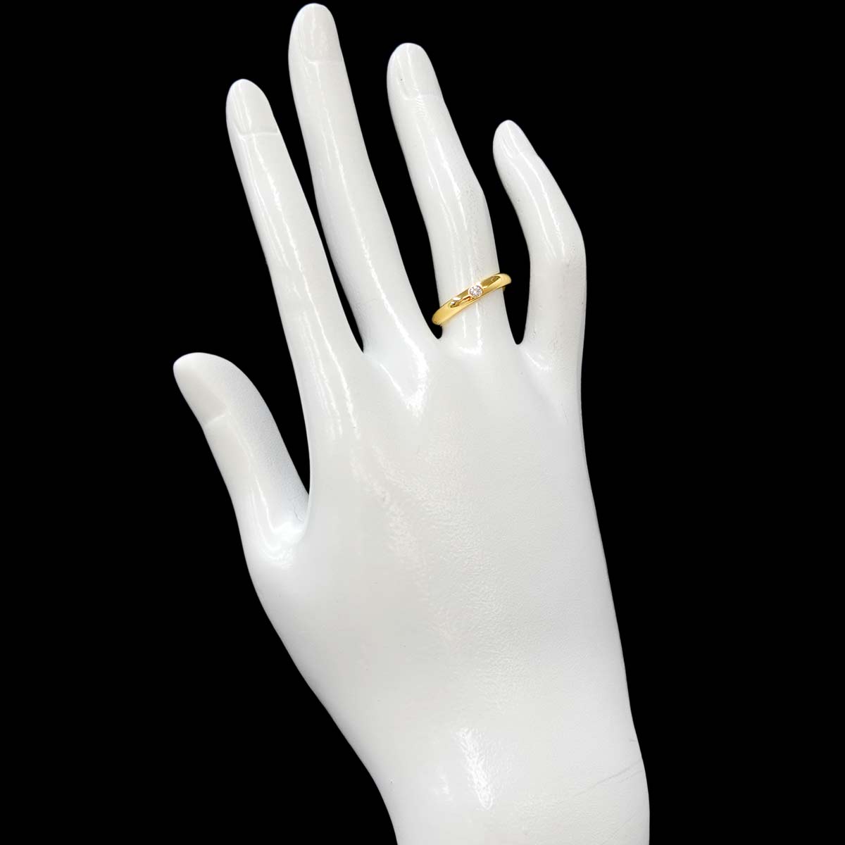 Round Cut Diamond Ring 18K YG 750 Size5.25-5.5(US)