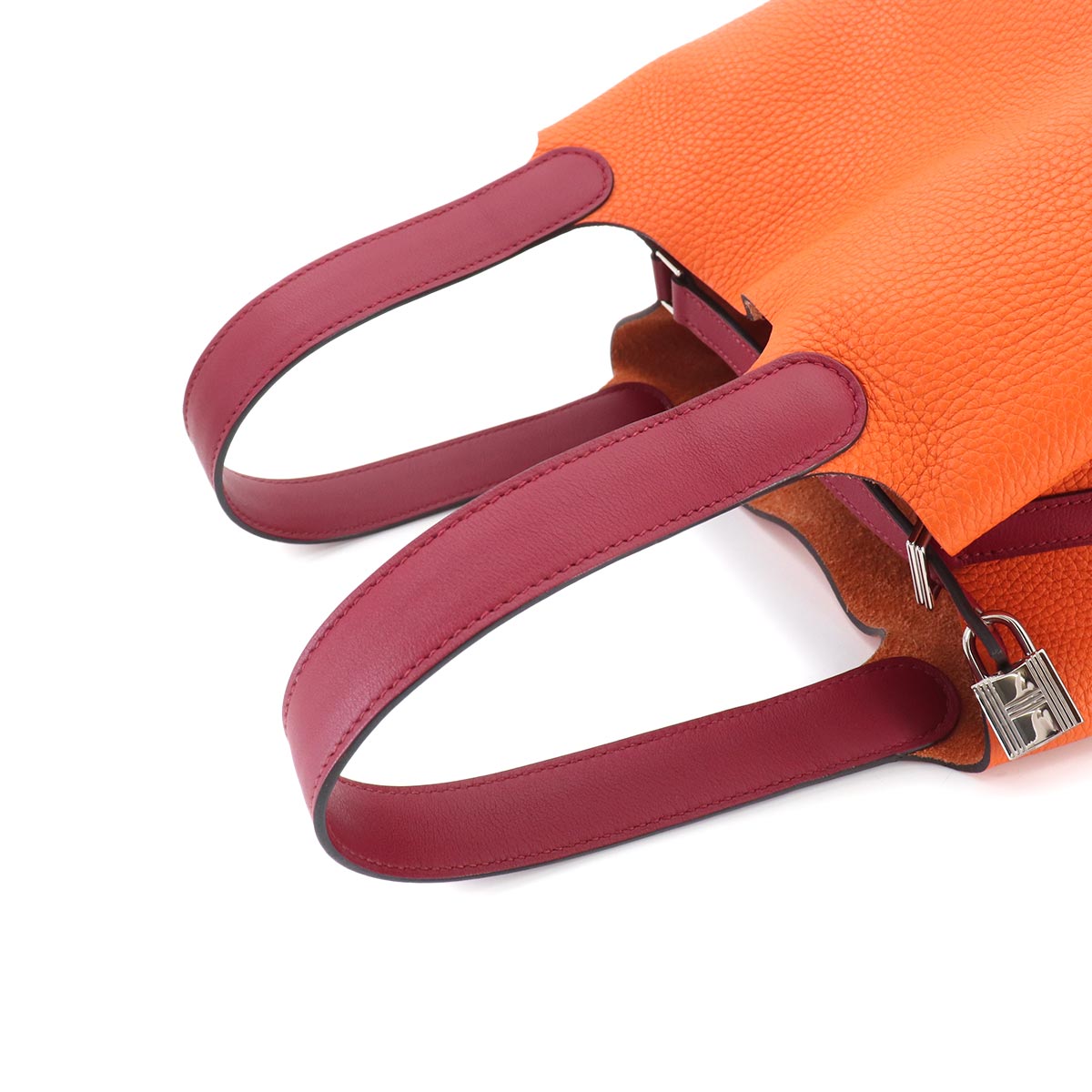 Picotin Lock Touch MM Hand Bag Taurillon Clemence Swift Orange