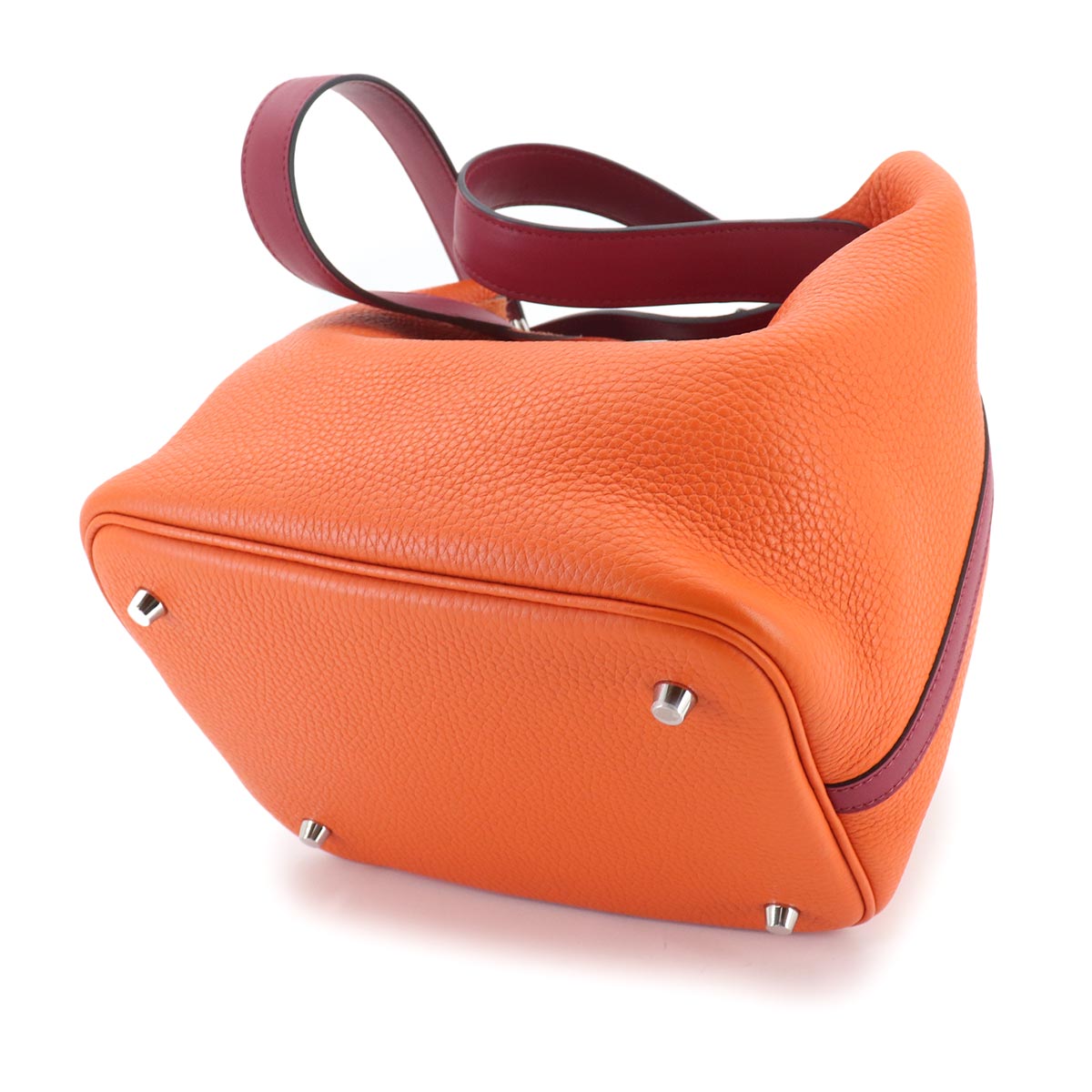 Picotin Lock Touch MM Hand Bag Taurillon Clemence Swift Orange
