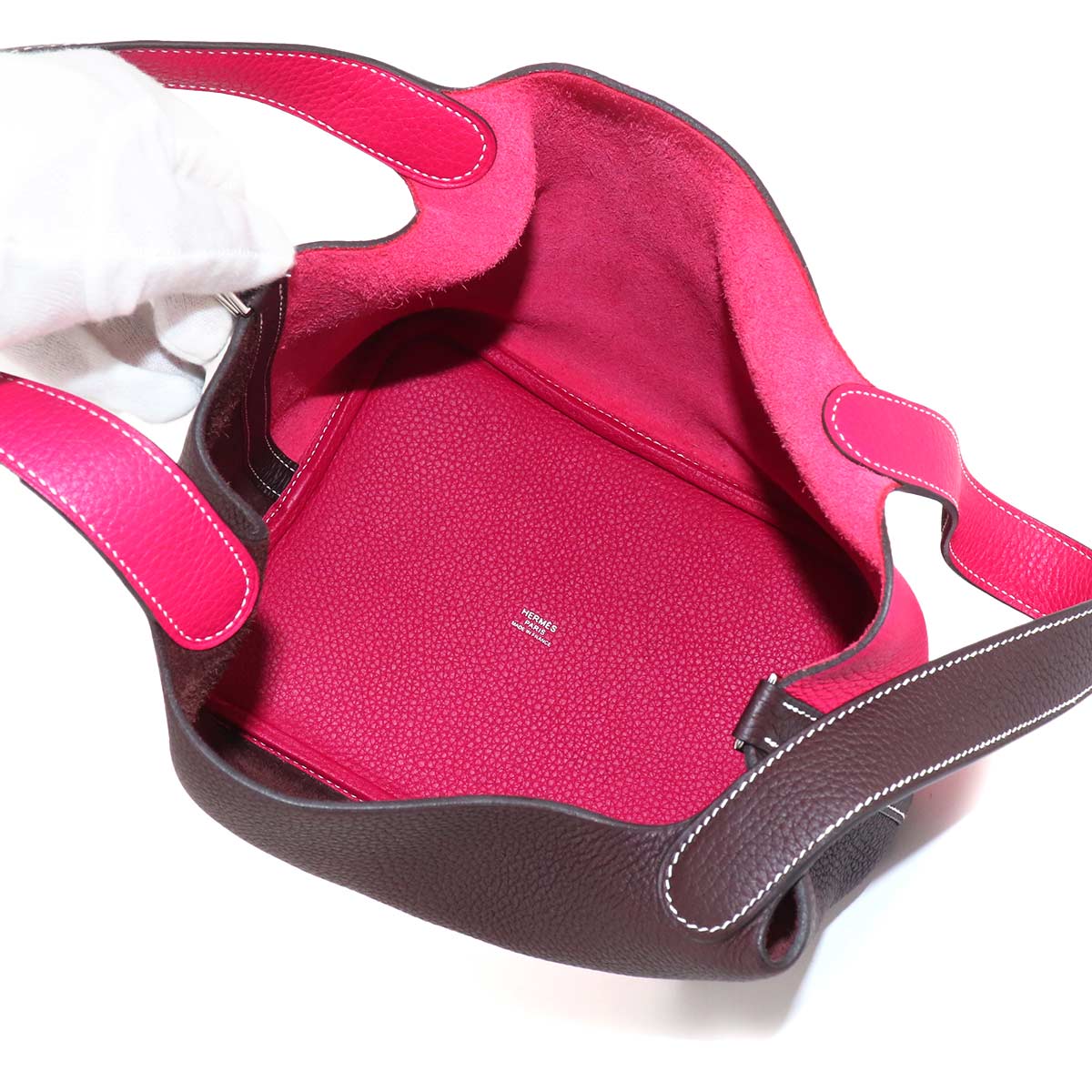 Picotin Lock MM Casaque Hand Bag Taurillon Rouge Sellier