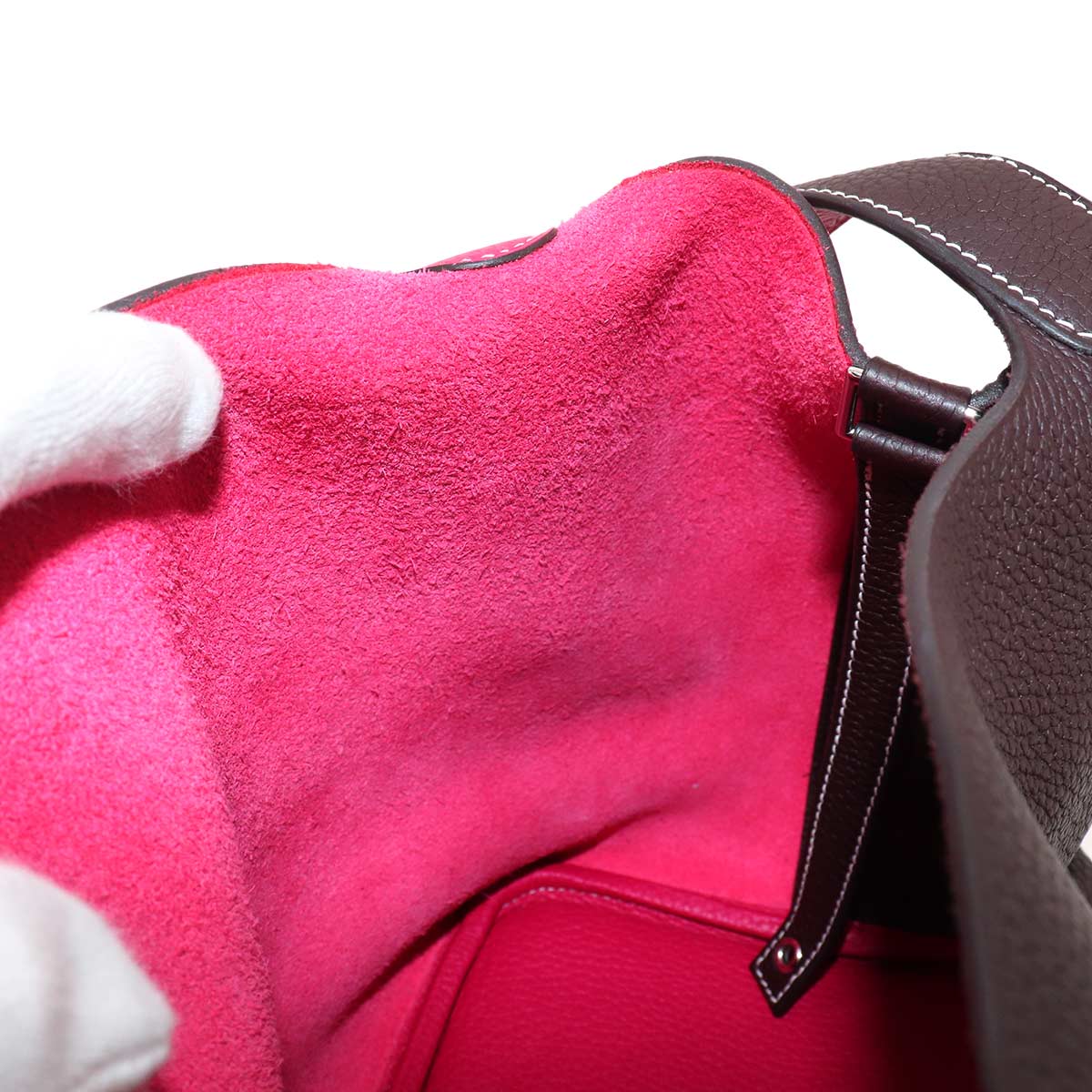 Picotin Lock MM Casaque Hand Bag Taurillon Rouge Sellier