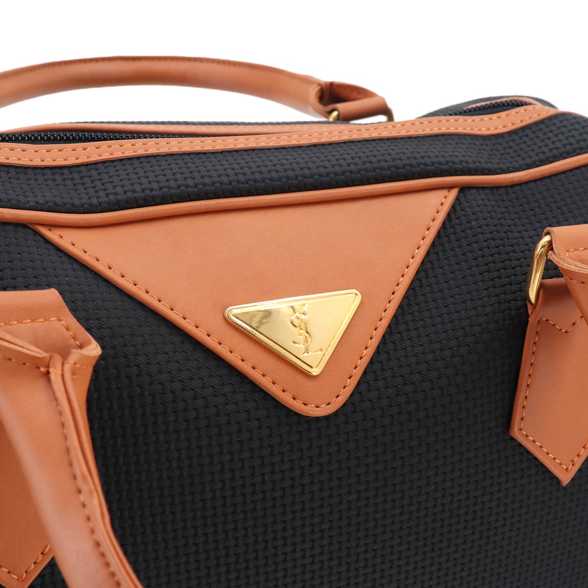 Hand Bag PVC Leather Black Brown Vintage