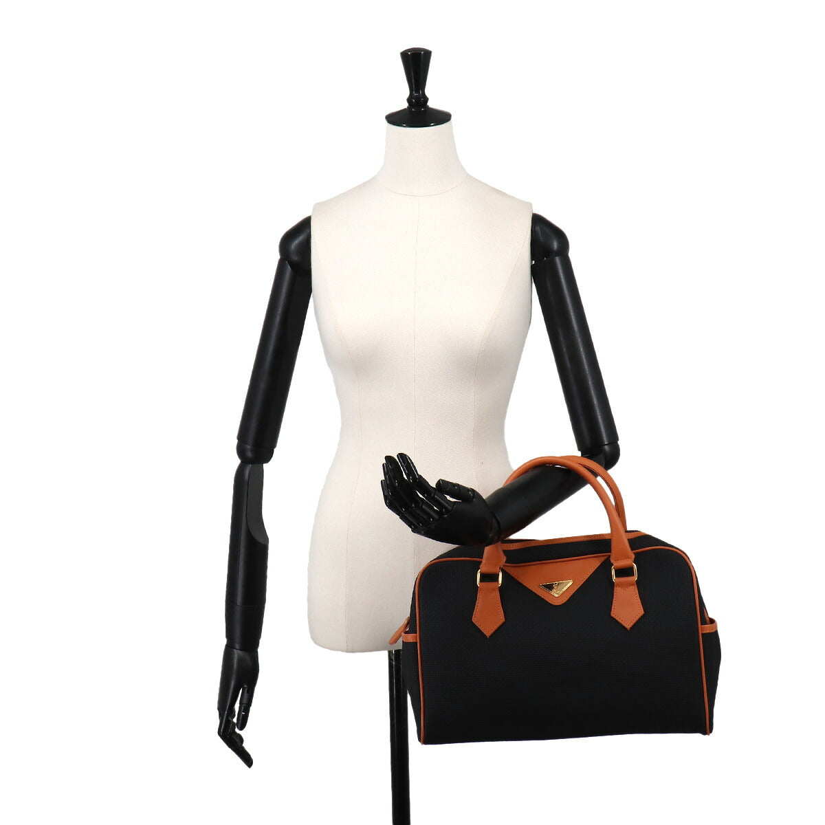 Hand Bag PVC Leather Black Brown Vintage