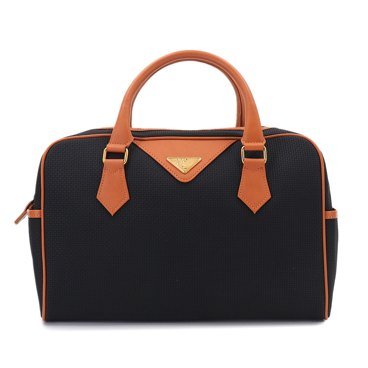 Hand Bag PVC Leather Black Brown Vintage