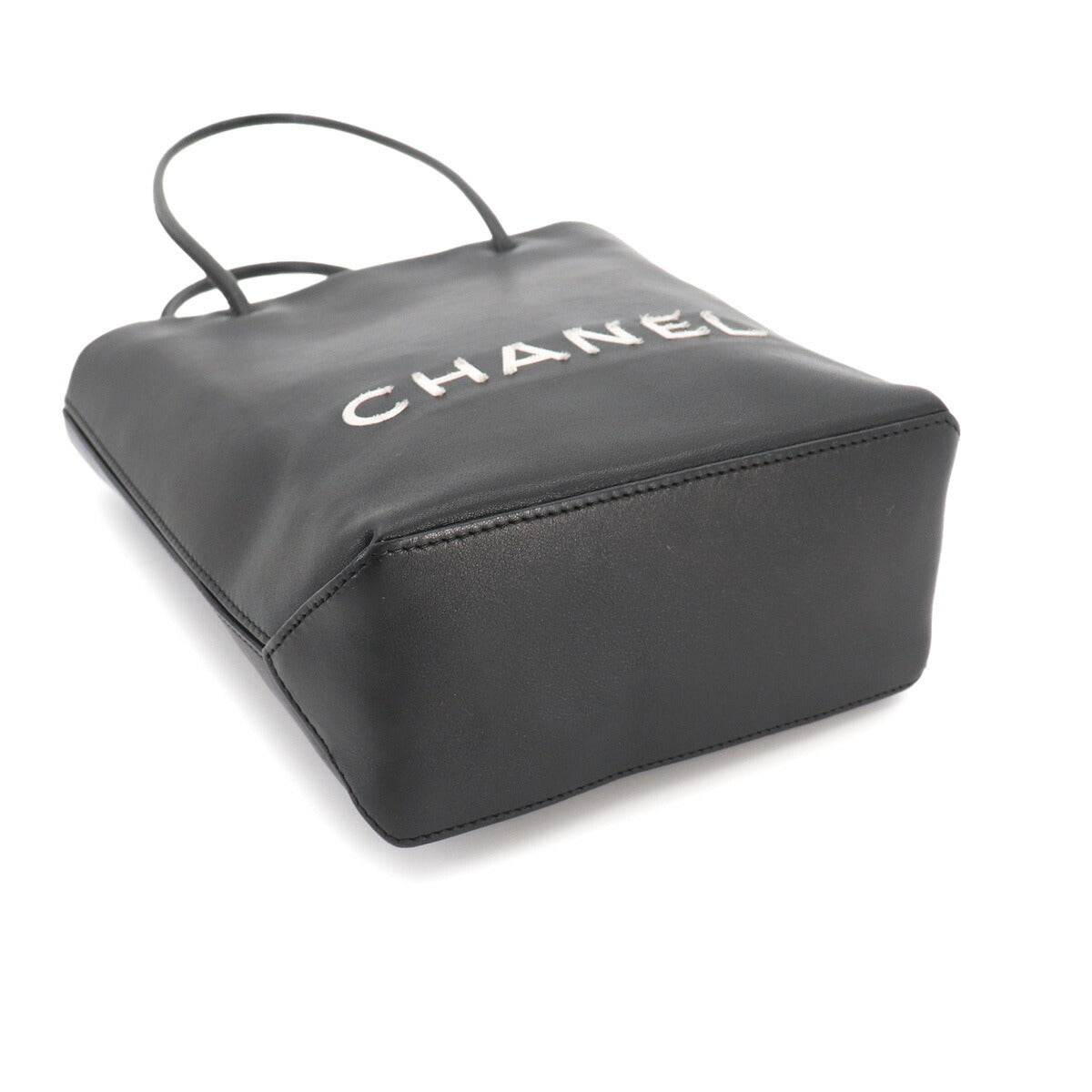 Essential Tote Bag Leather Black White A46880 Purse