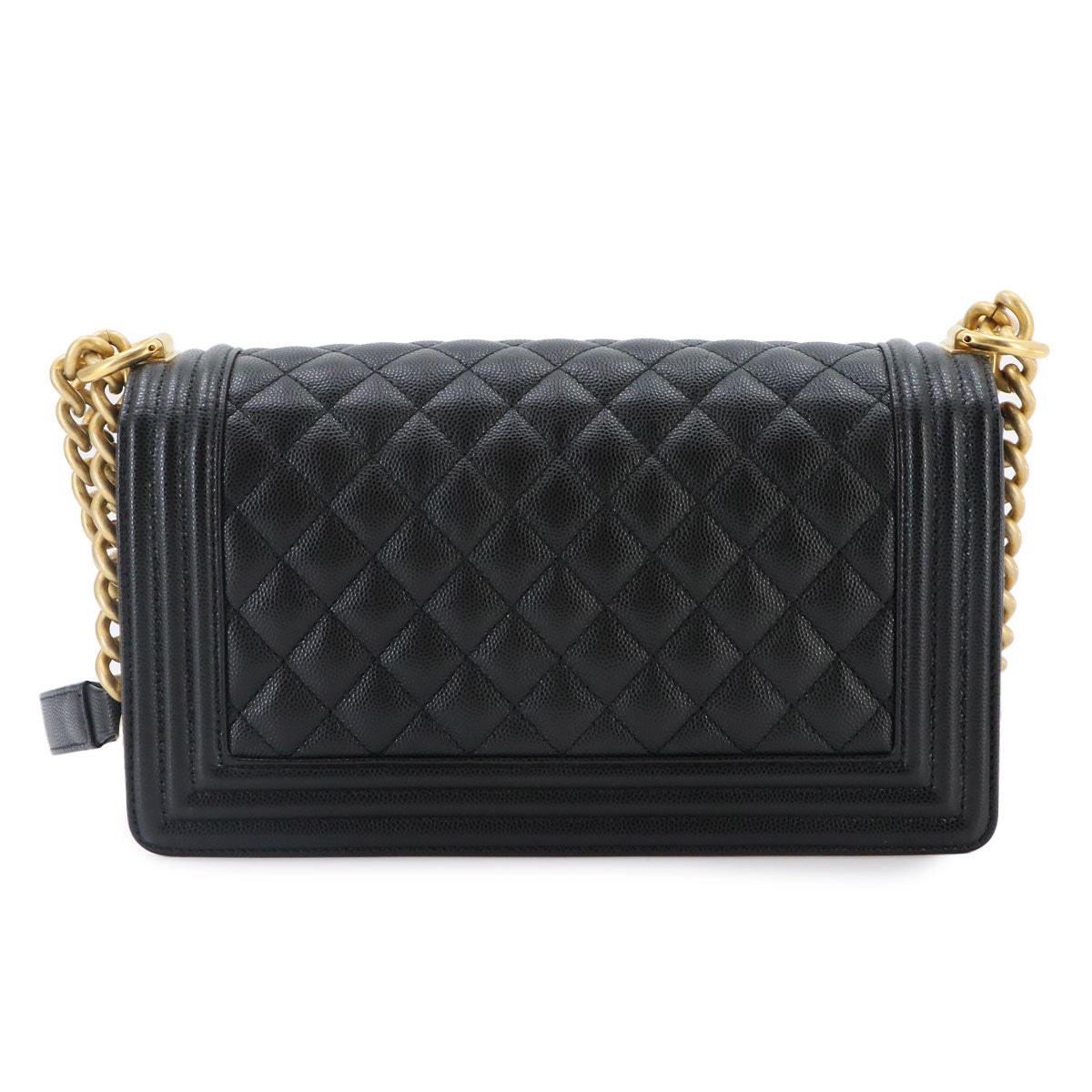 BOY CHANEL Chain Shoulder Bag Leather Black A67086 Purse
