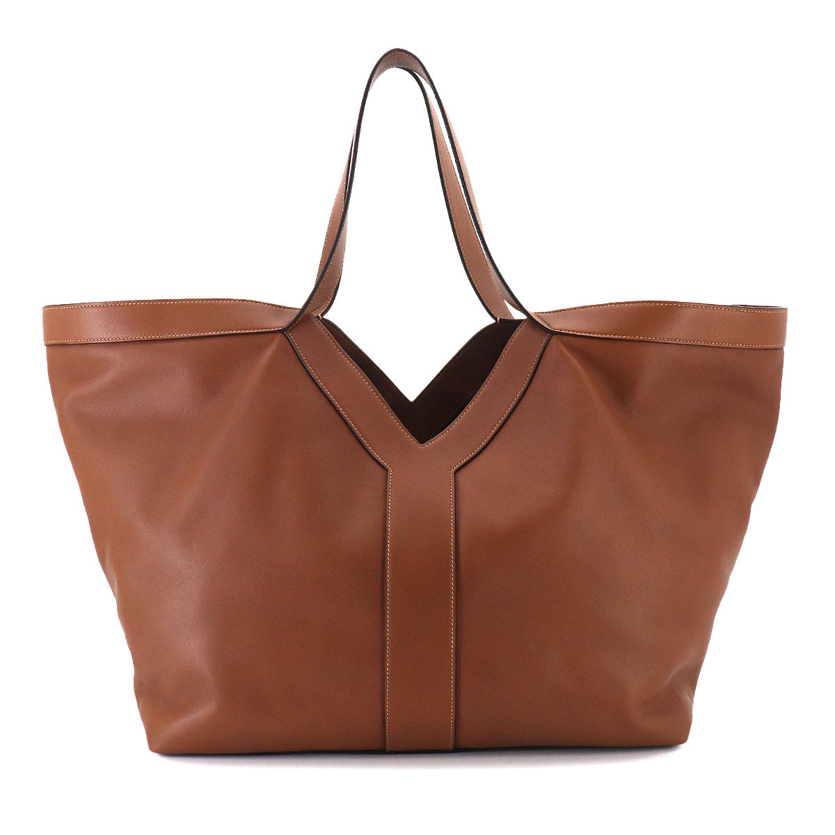 Y Tote Bag Leather Brown 817602 Purse