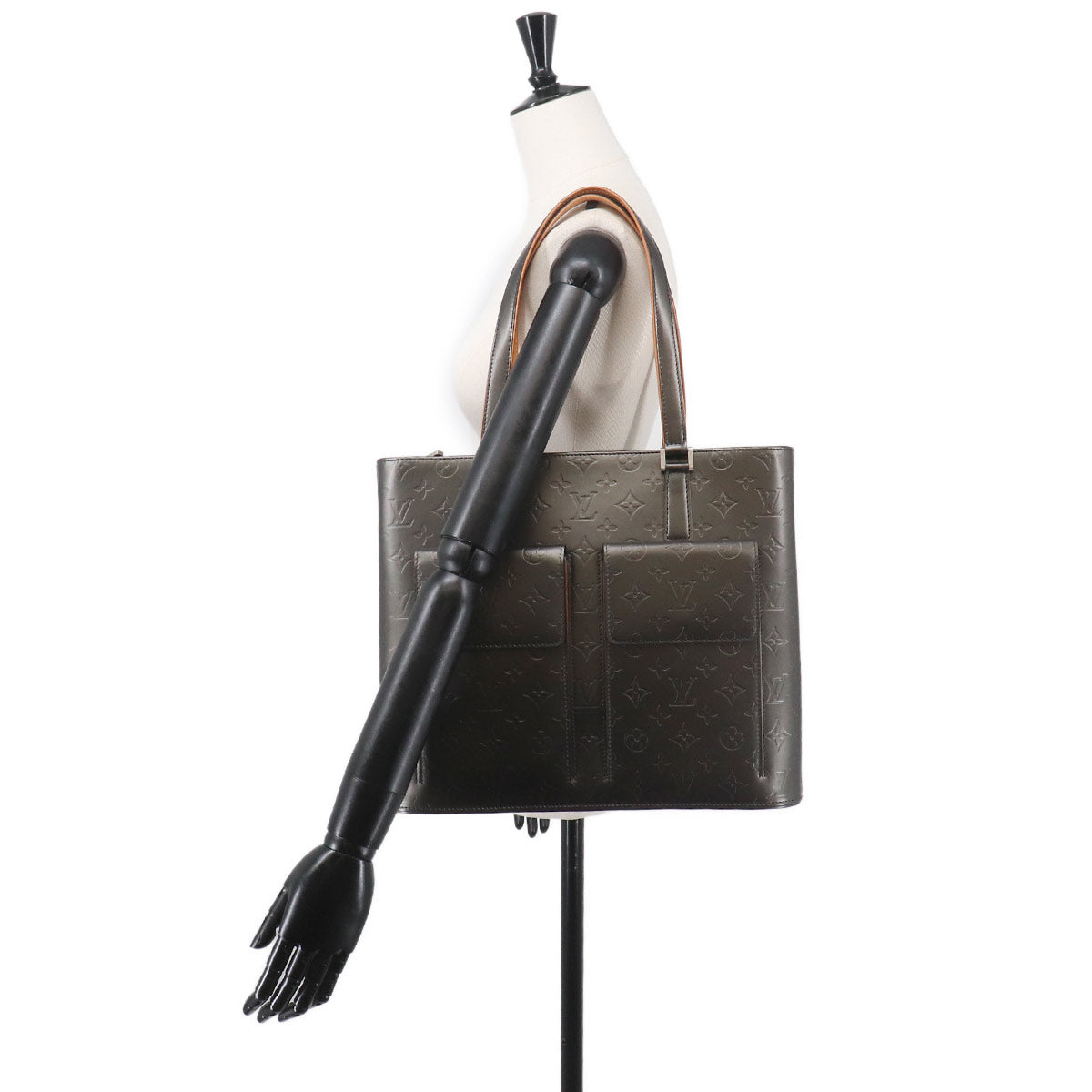 Monogmra Mat Leather Wilwood Tote Bag Black M55102