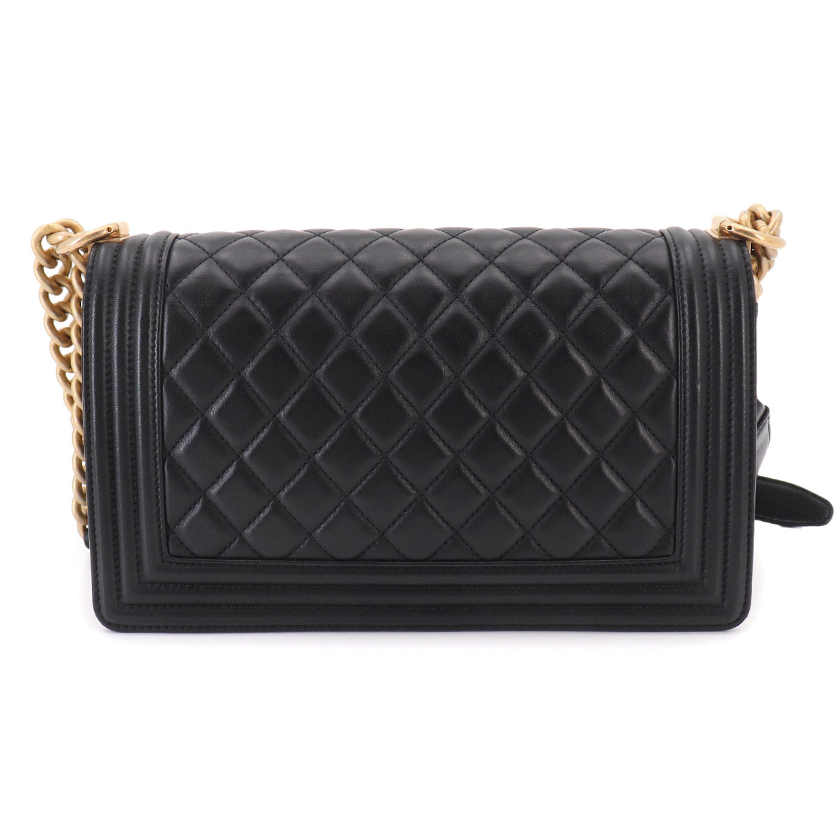 BOY CHANEL Chain Shoulder Bag Leather Black A67086 Purse