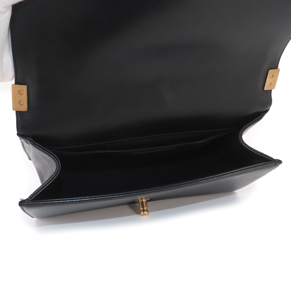 BOY CHANEL Chain Shoulder Bag Leather Black A67086 Purse