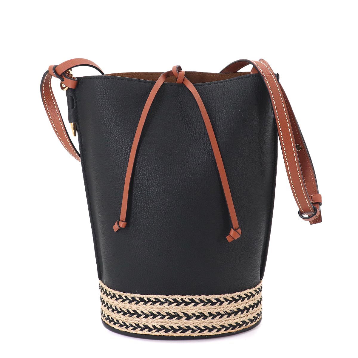 Gate Bucket Shoulder Bag Leather Black Brown Purse