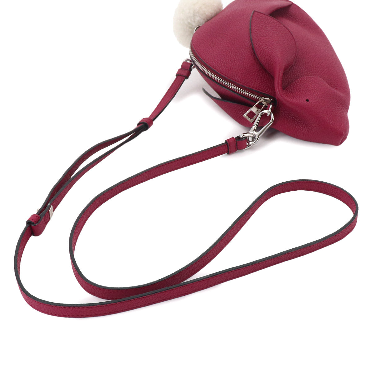 Bunny Mini Shoulder Bag Leather Red Rabbit Motif