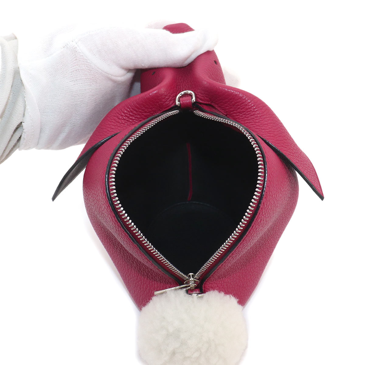 Bunny Mini Shoulder Bag Leather Red Rabbit Motif