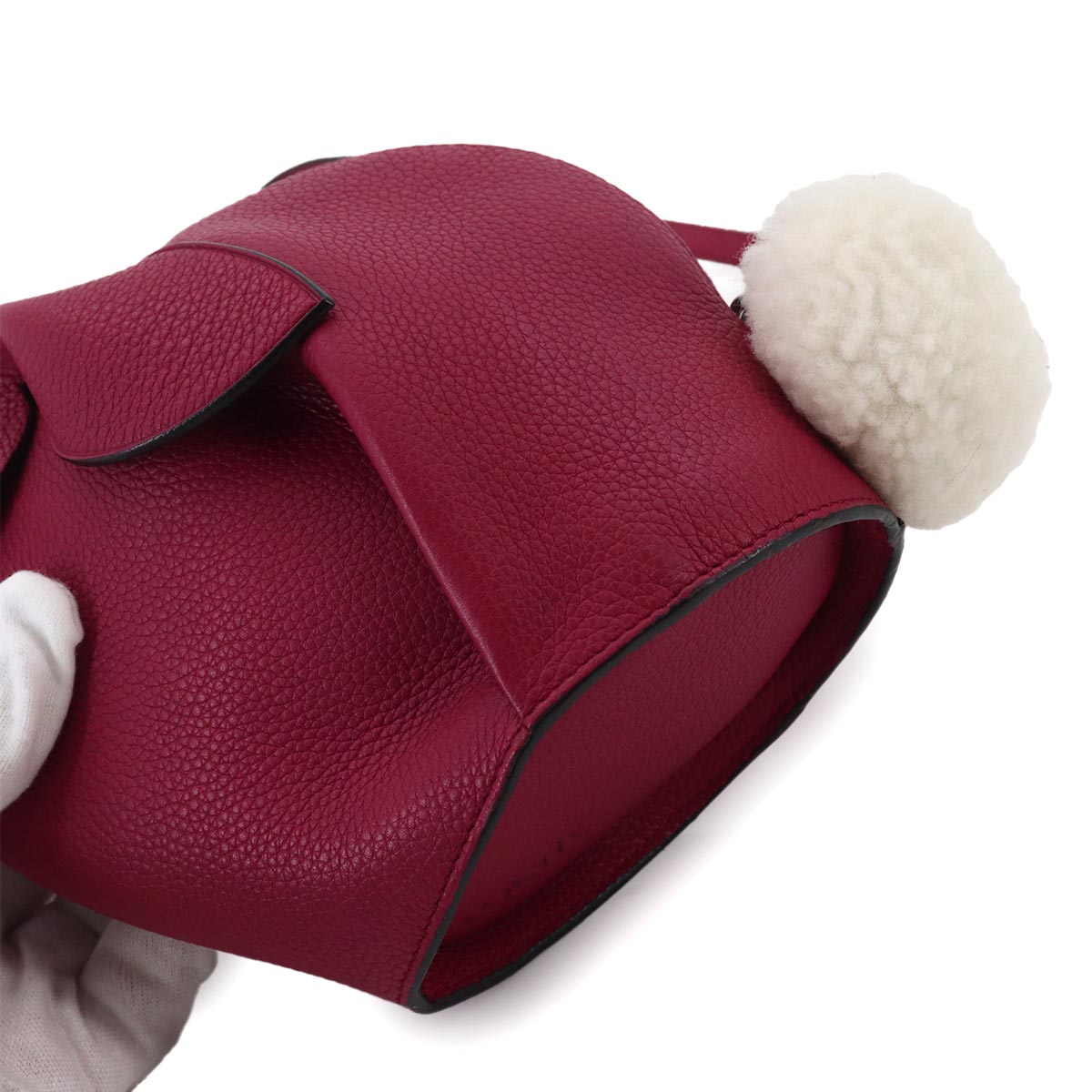 Bunny Mini Shoulder Bag Leather Red Rabbit Motif