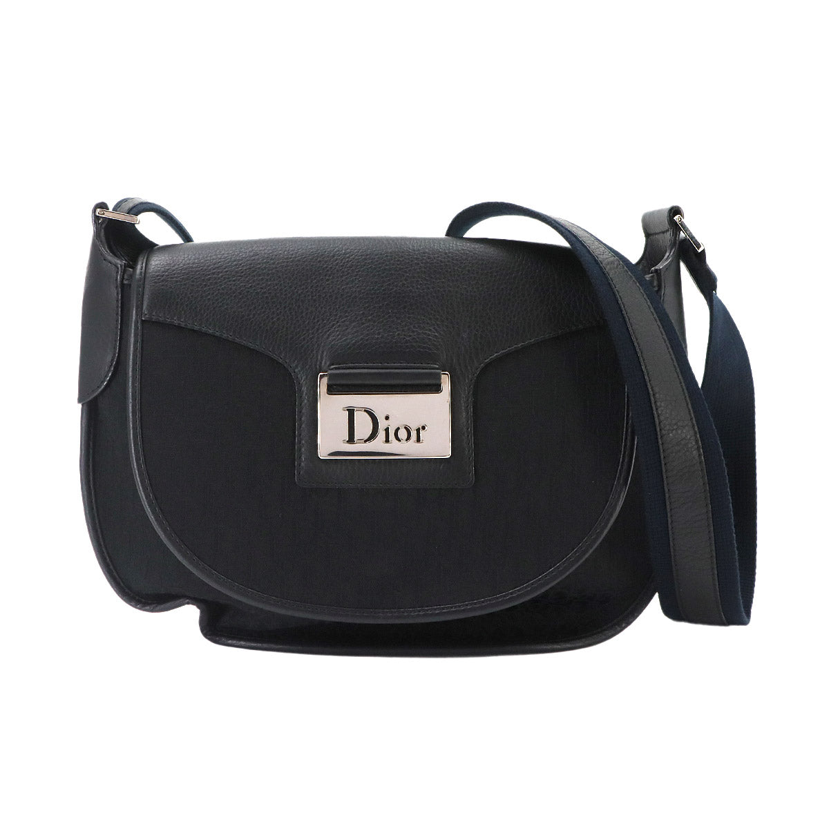 Trotter Street Chic Shoulder Bag Canvas Leather Black