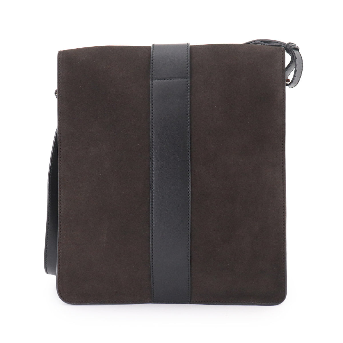 Shoulder Bag Suede Leather Black Brown 001-4079 Purse