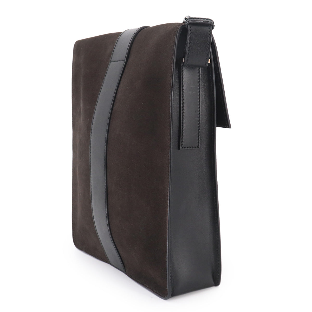 Shoulder Bag Suede Leather Black Brown 001-4079 Purse