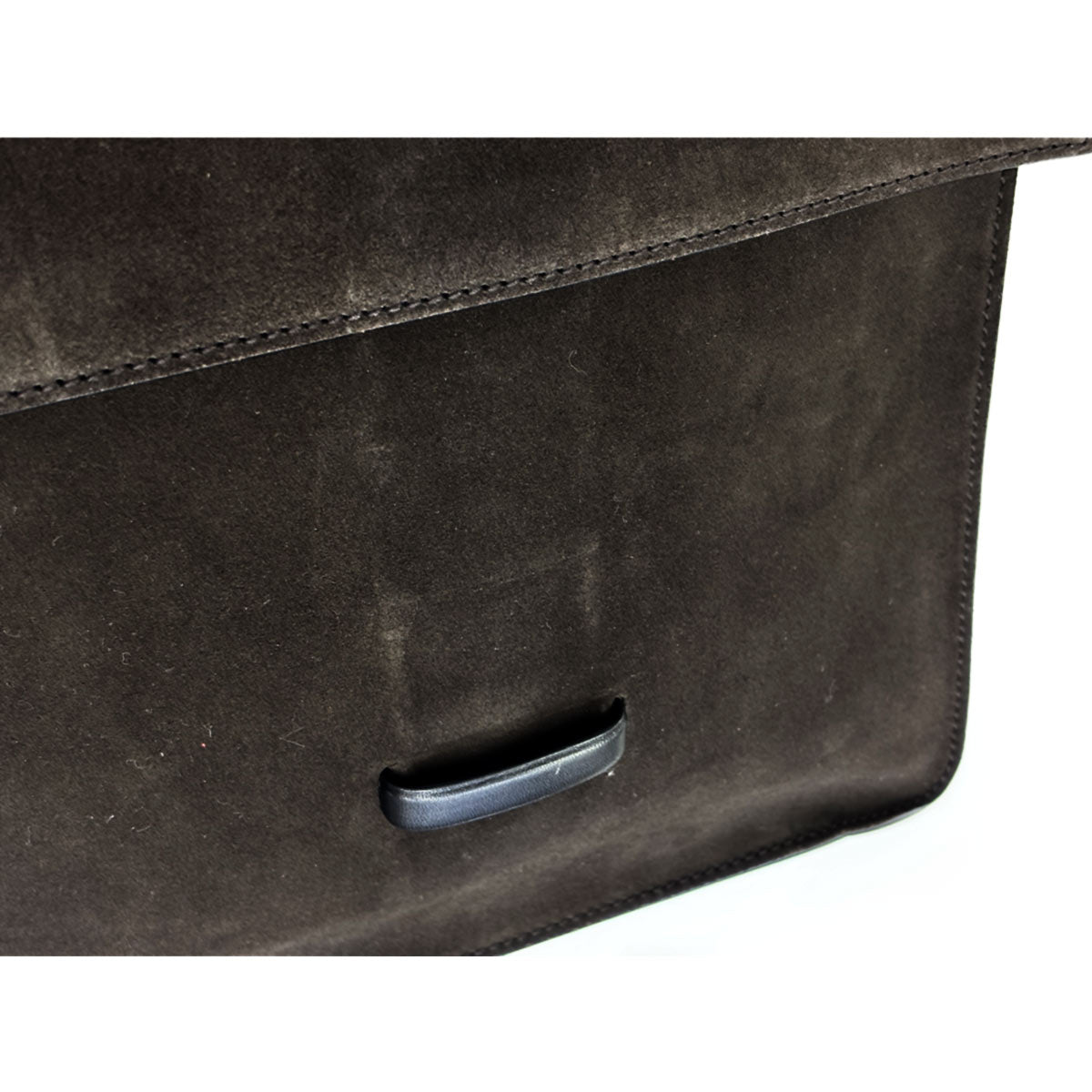 Shoulder Bag Suede Leather Black Brown 001-4079 Purse