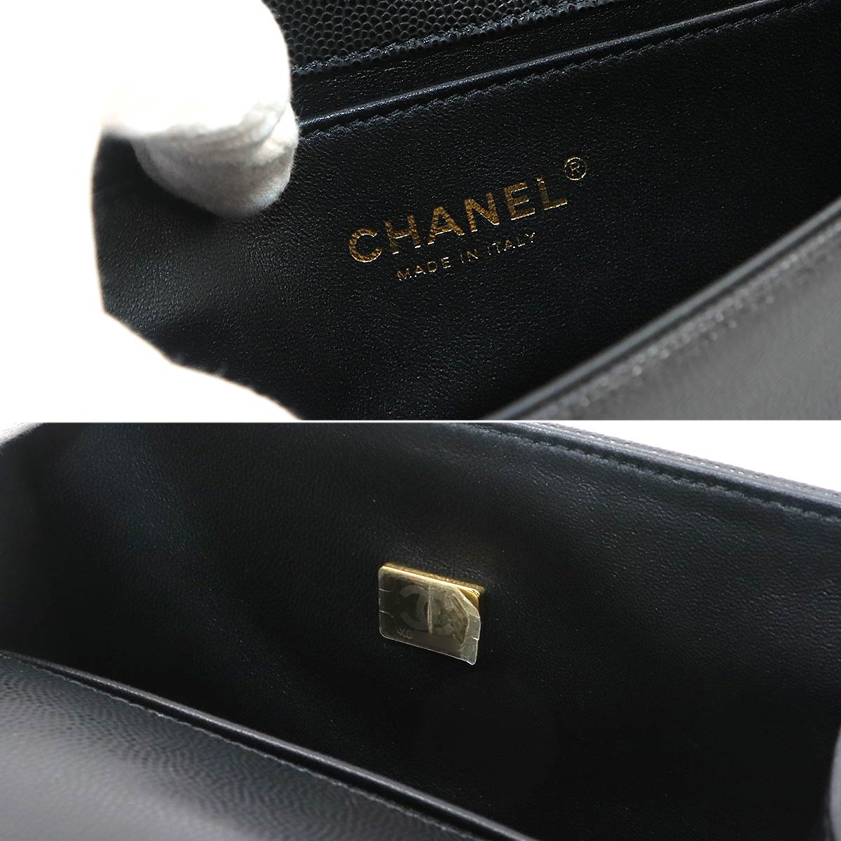 BOY CHANEL Small Chain Shoulder Bag Leather Black A67085