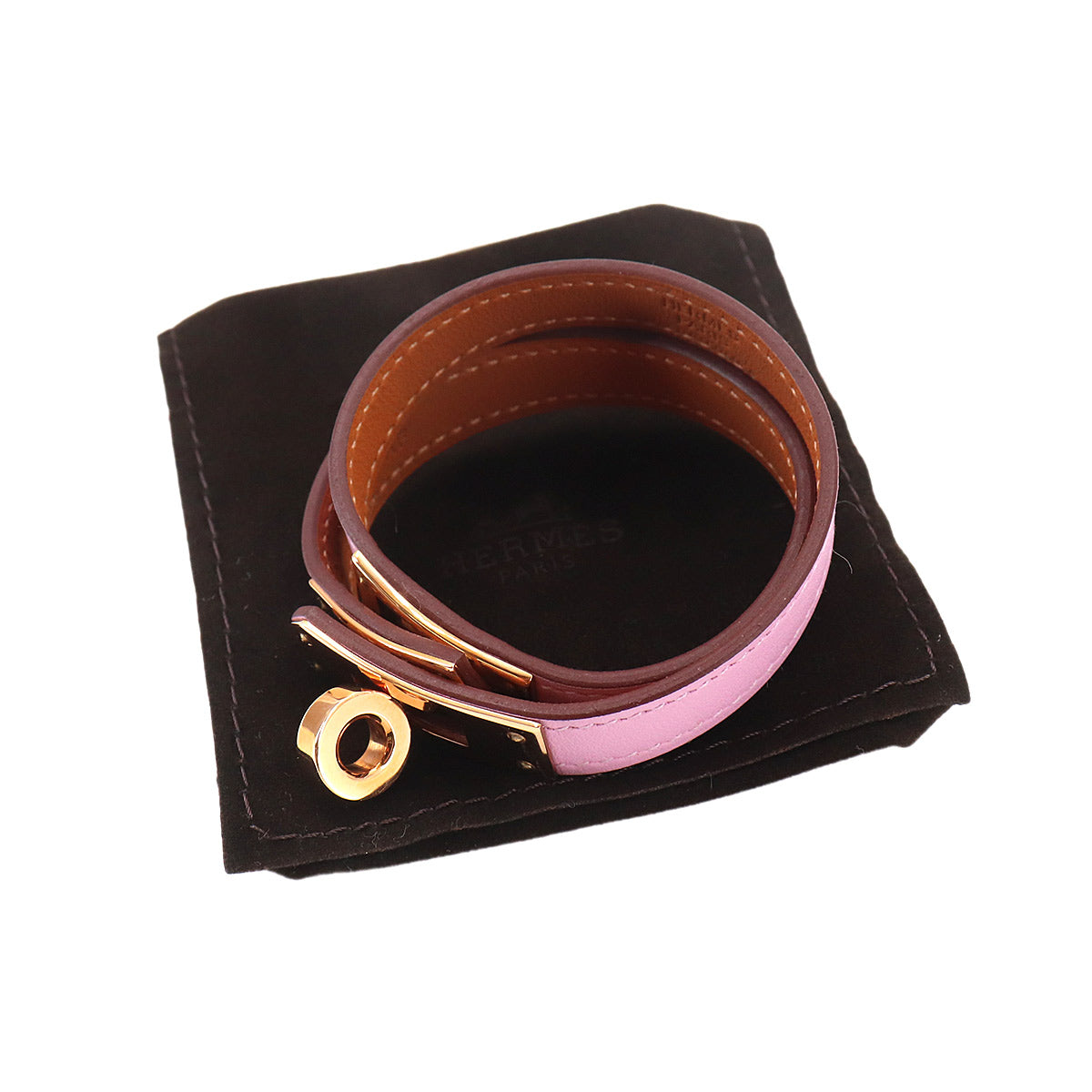 Kelly Double Tour Bracelet Swift Mauve sylvestre T2 Accessory
