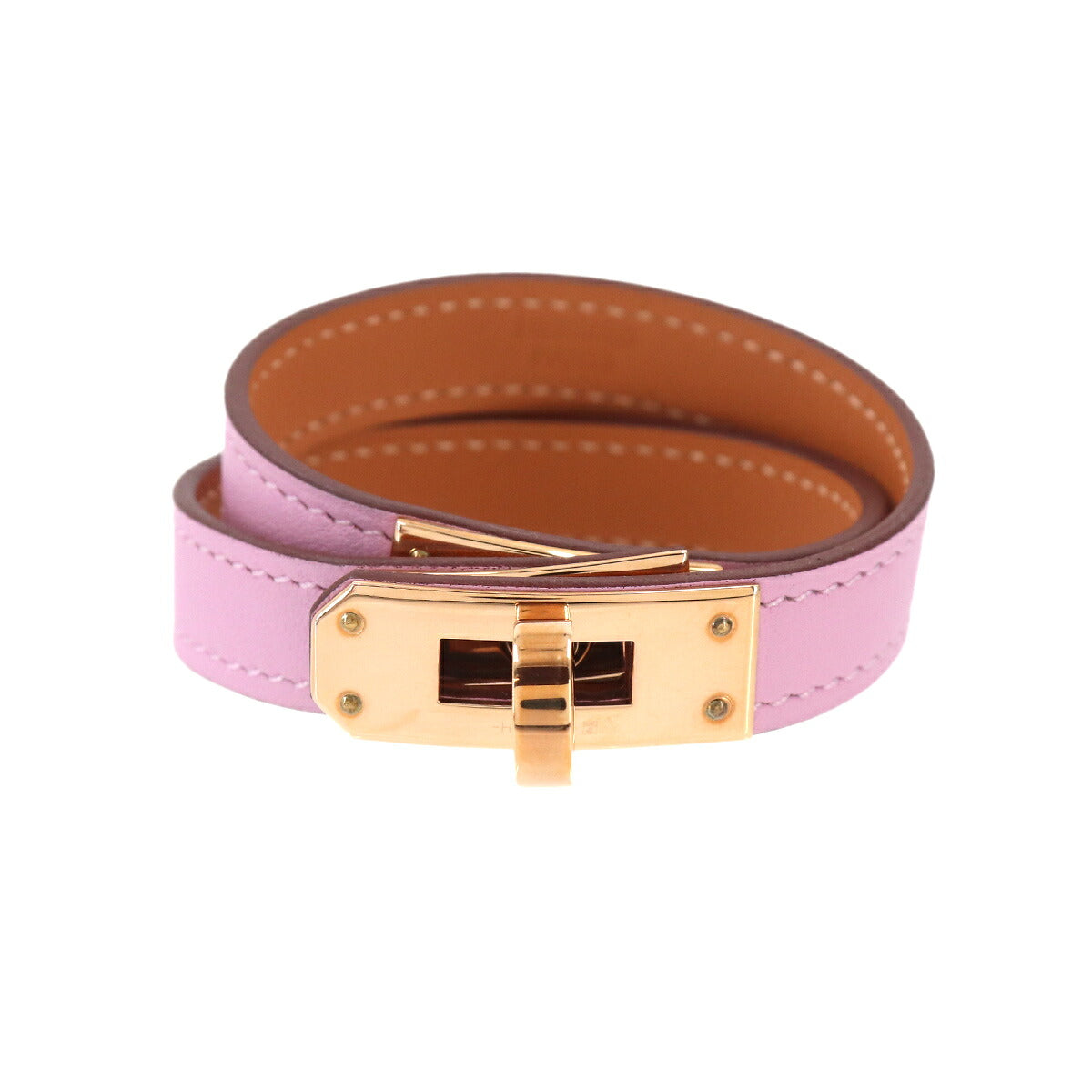 Kelly Double Tour Bracelet Swift Mauve sylvestre T2 Accessory