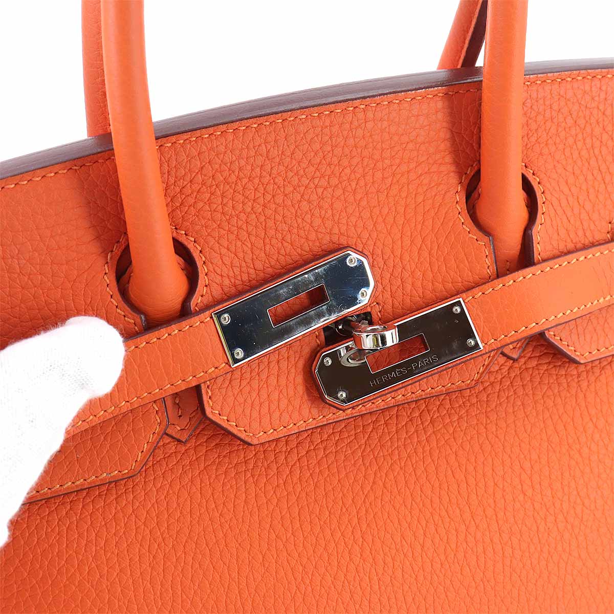 Birkin 30 Veau Togo Orange Hand Bag Purse