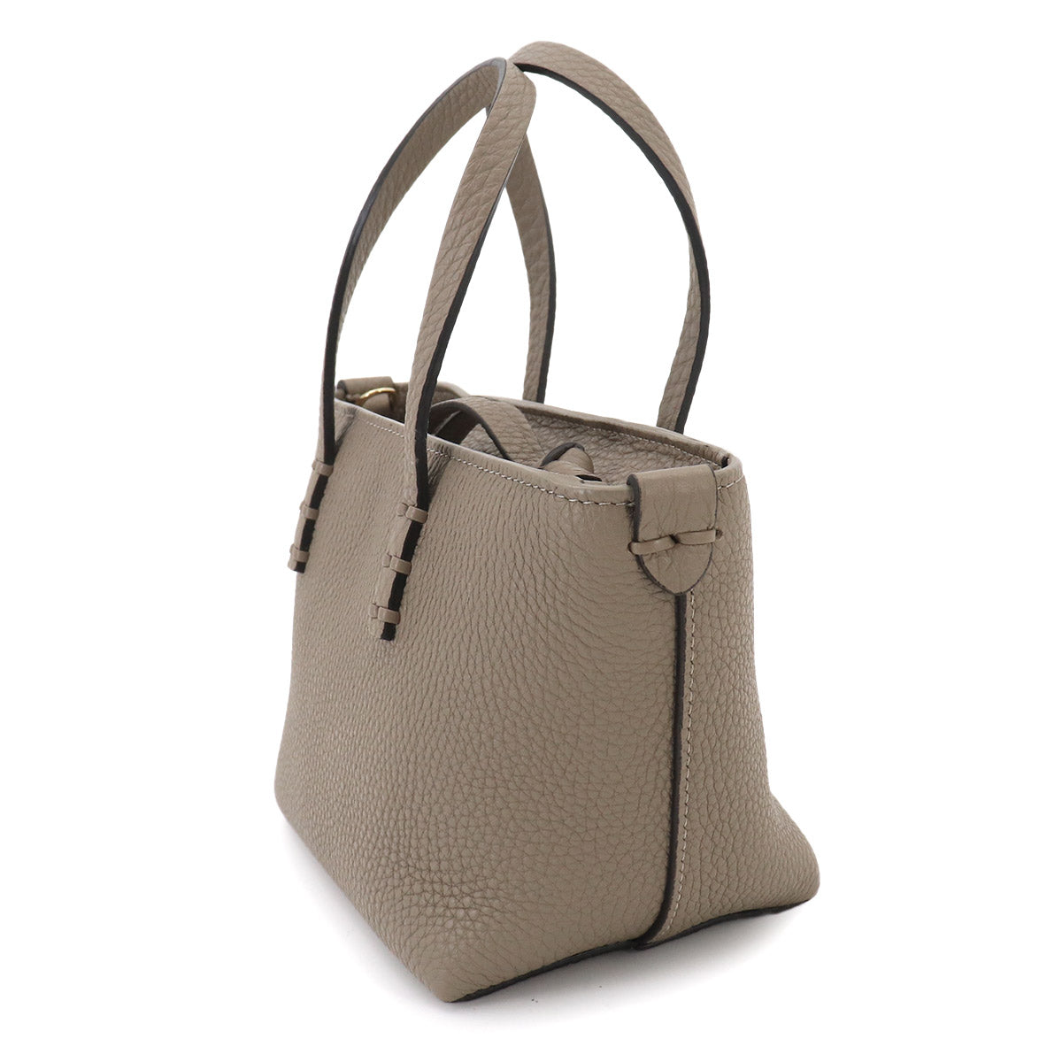 Roll Mini Hand Shoulder Bag Leather Beige BS096