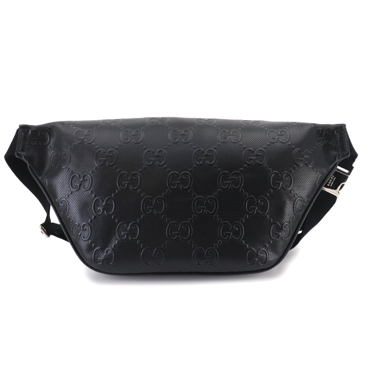 GG Embossed Belt Bag Crossbody Bag Leather Black 645093