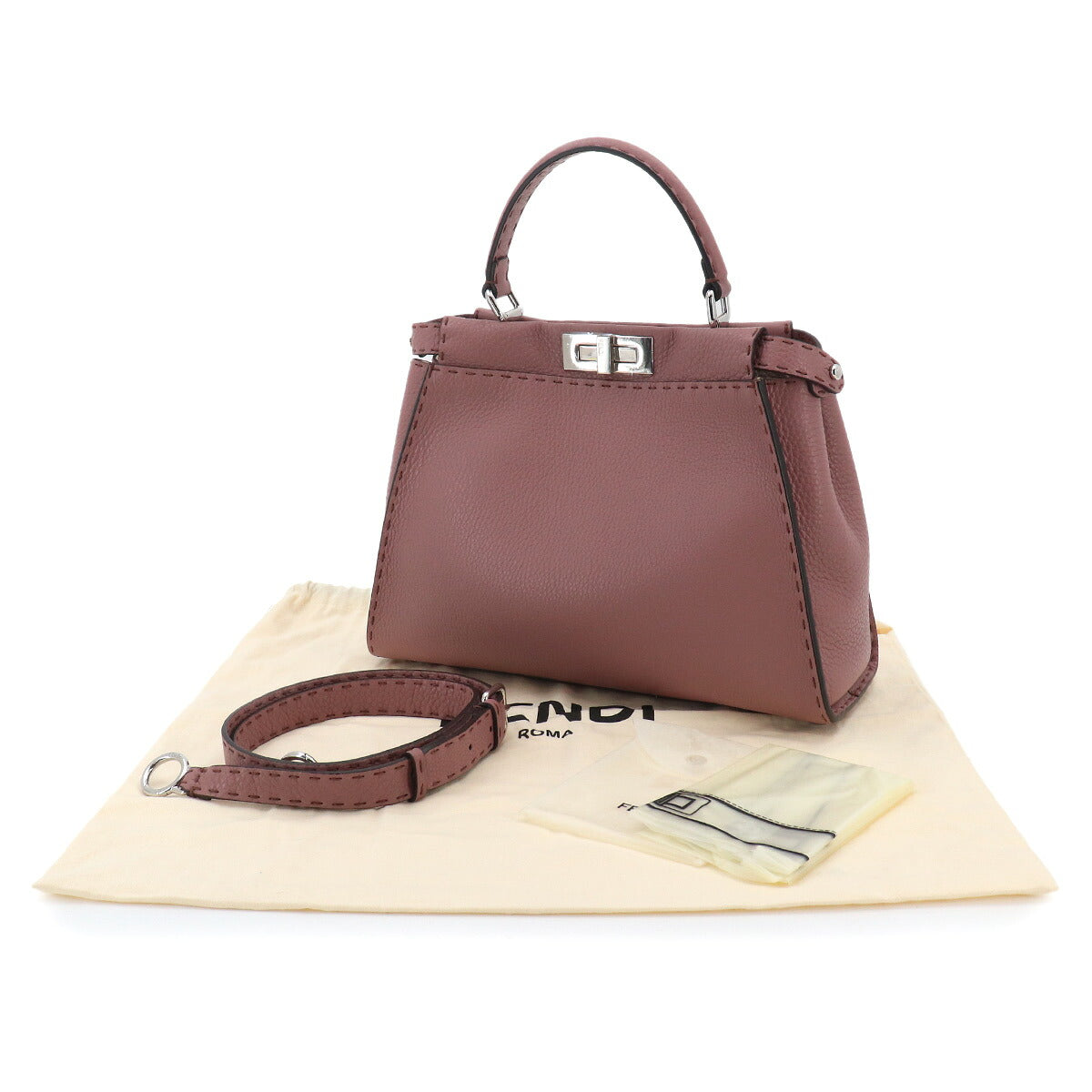 Selleria Peekaboo Regular 2way Hand Bag Leather Pink 8BN290