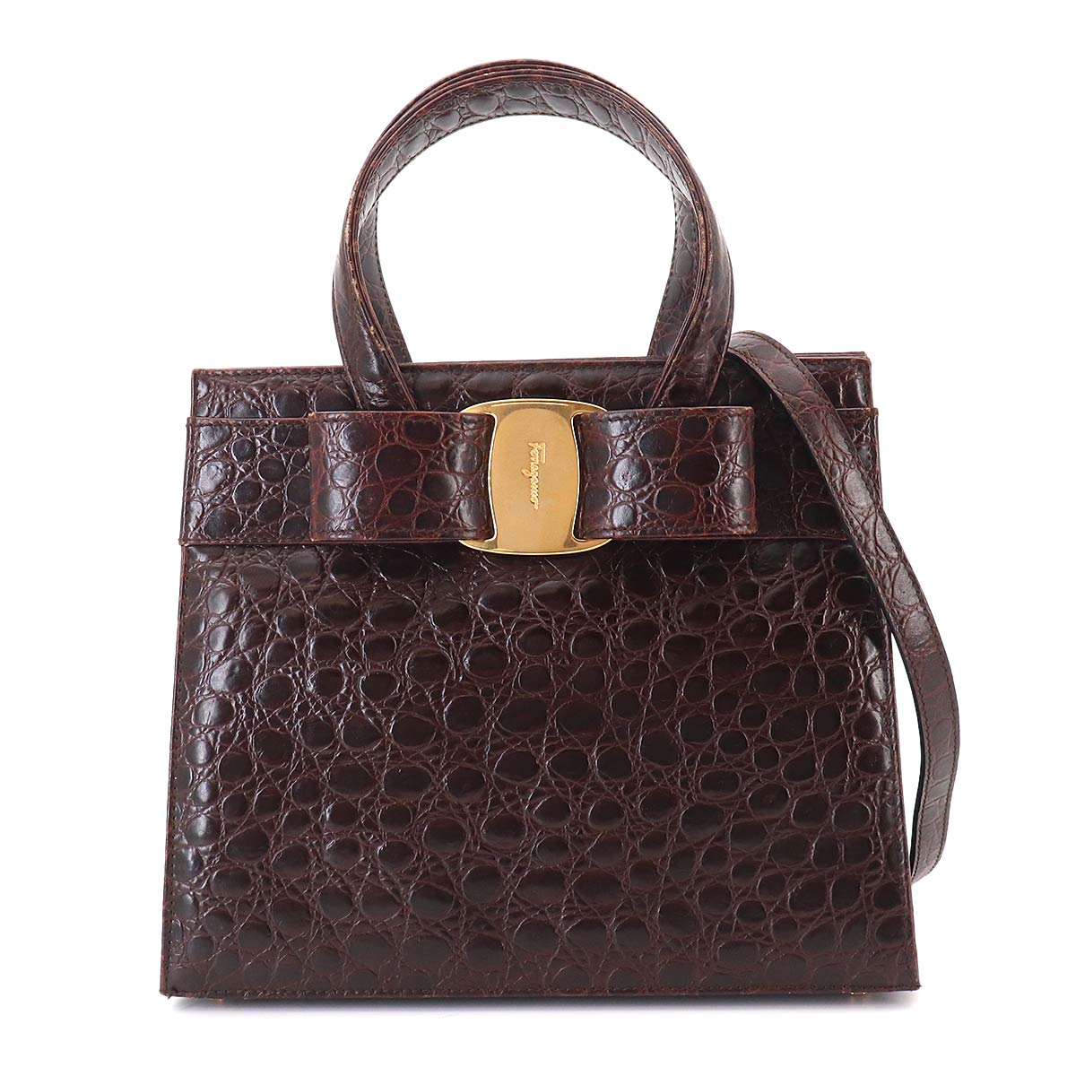 Vara 2way Hand Shoulder Bag Leather Brown Purse