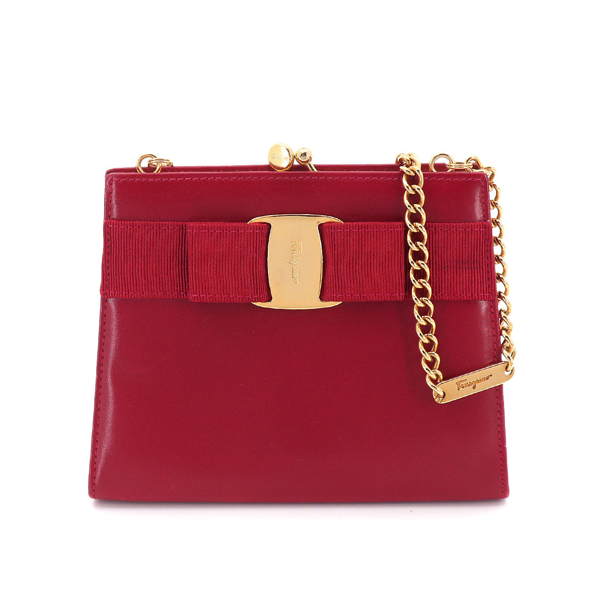 Vara Shoulder Bag Leather Red Vintage