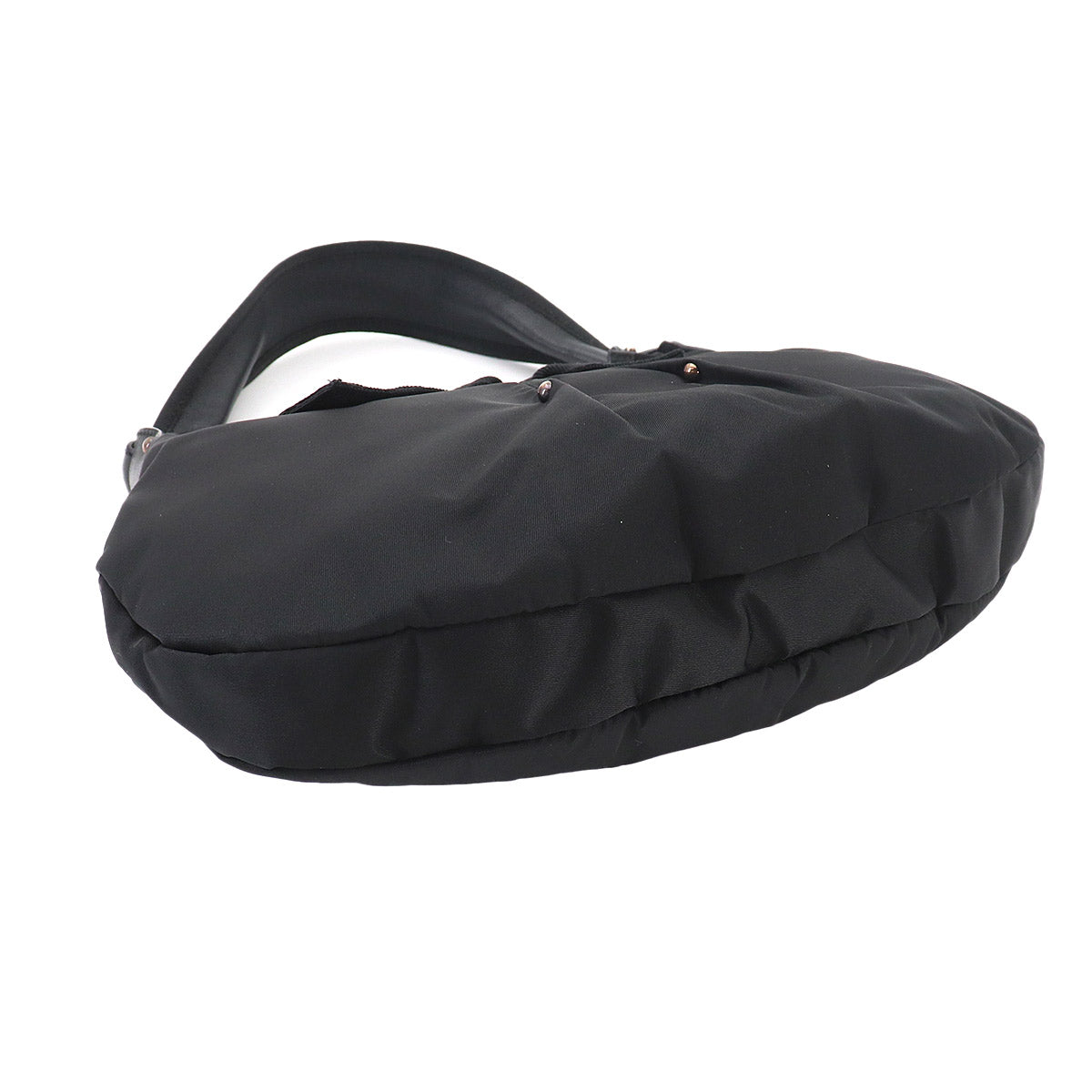 Vara rribbon One Shoulder Bag Nylon Leather Black