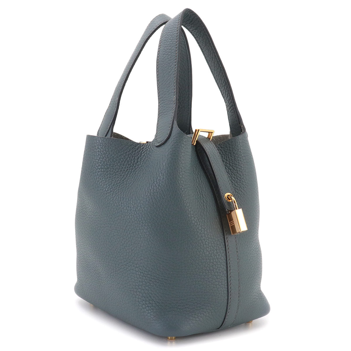 Picotin Lock PM Hand Bag Taurillon Clemence Blue orage