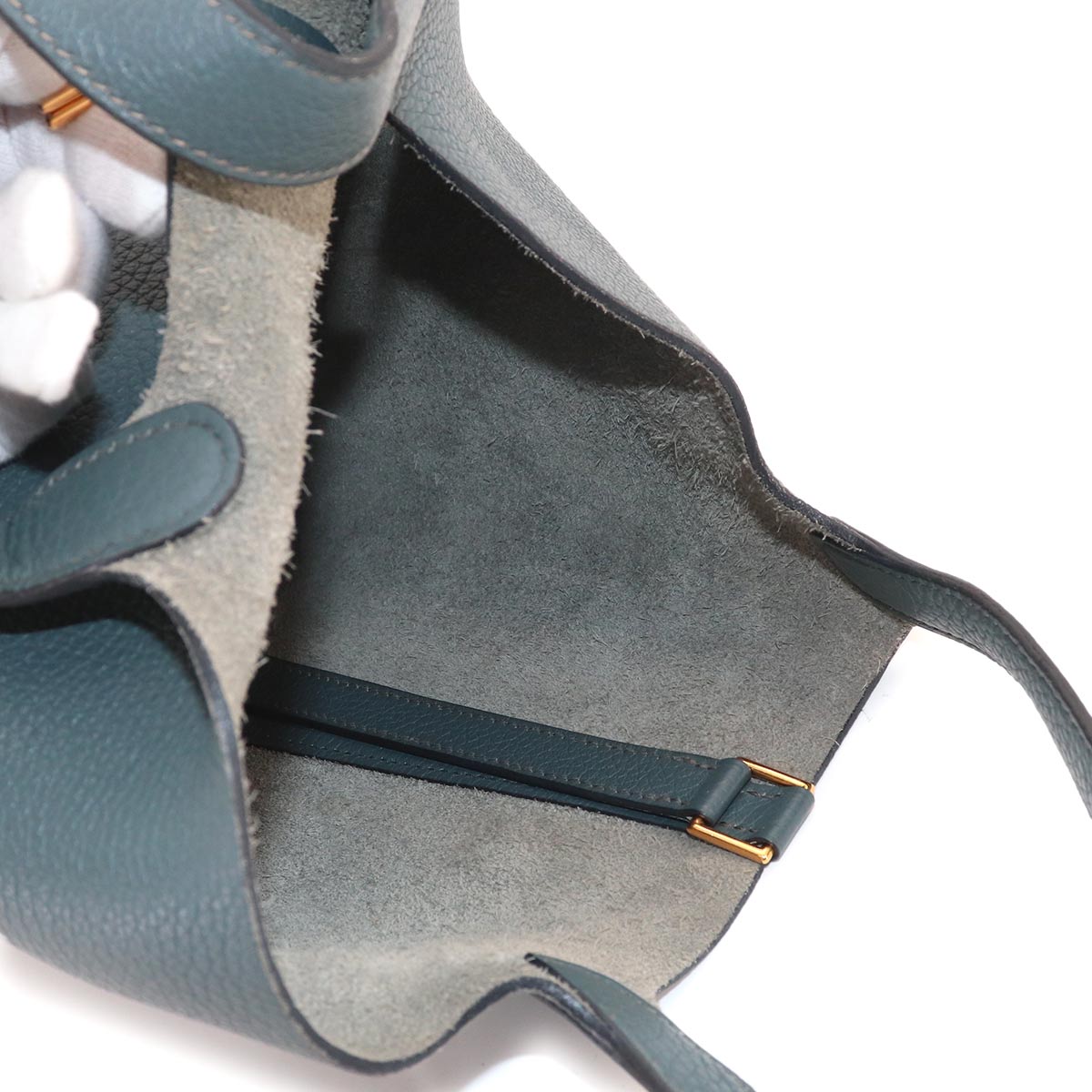 Picotin Lock PM Hand Bag Taurillon Clemence Blue orage