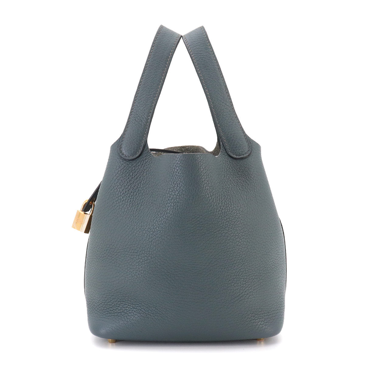 Picotin Lock PM Hand Bag Taurillon Clemence Blue orage