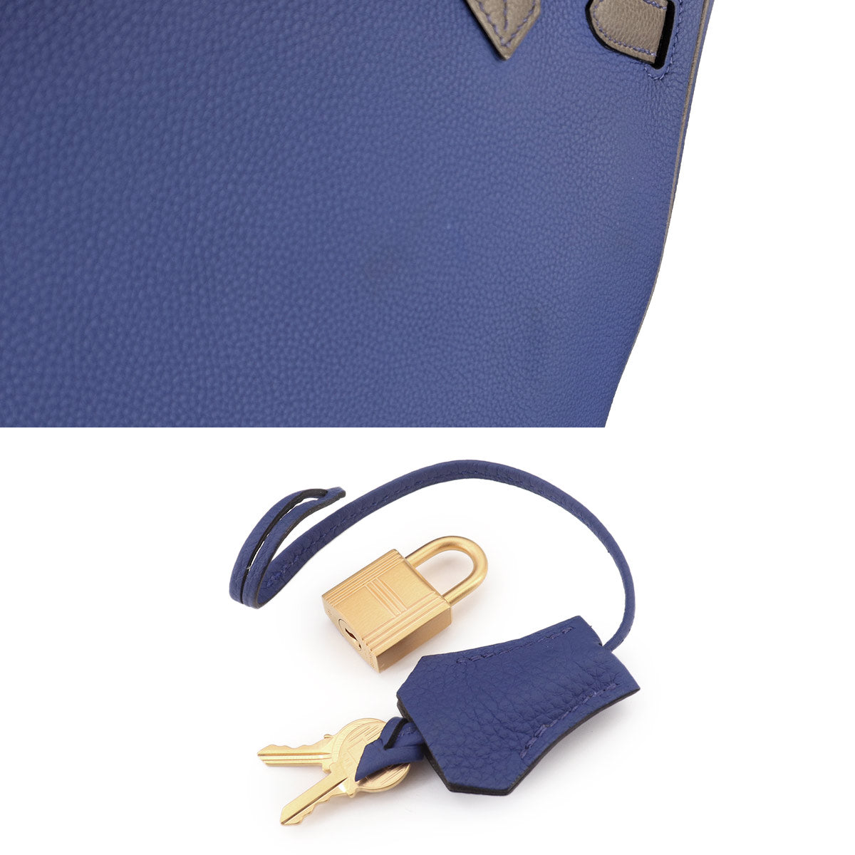 Birkin 30 Hand Bag Togo Blue Electrique Etain Bicocor