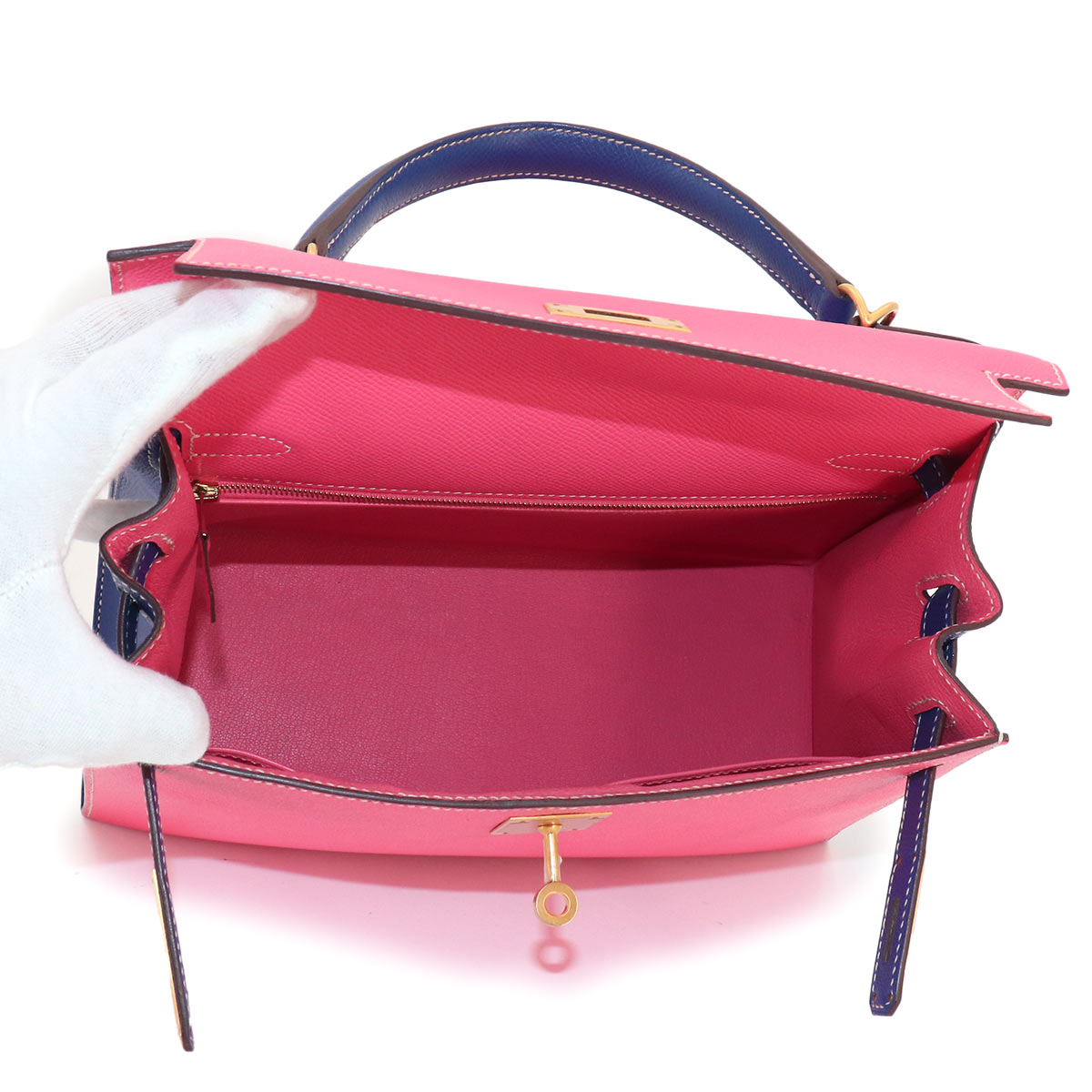 Kelly 28 SPO Personal order Epsom Rose Azalee Blue Electrique