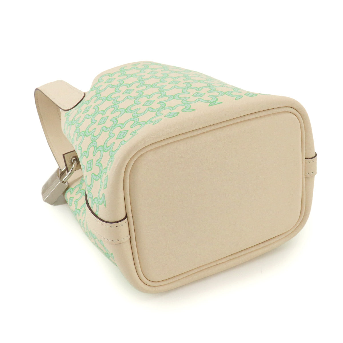 Picotin Lock PM Lucky Daisy Hand Bag Swift Nata Vert Blanc