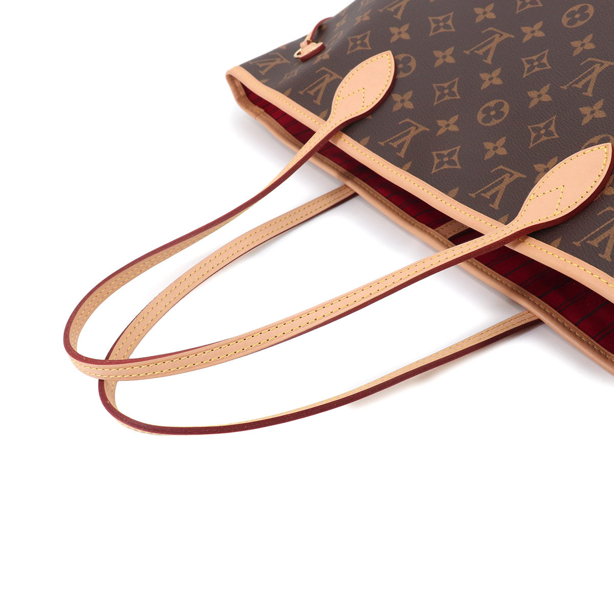 Monogram Neverfull MM Tote Bag Brown Cerise M46987