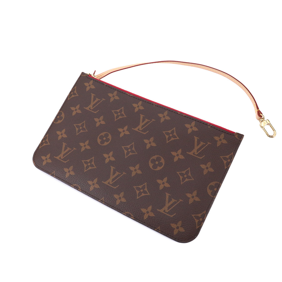 Monogram Neverfull MM Tote Bag Brown Cerise M46987