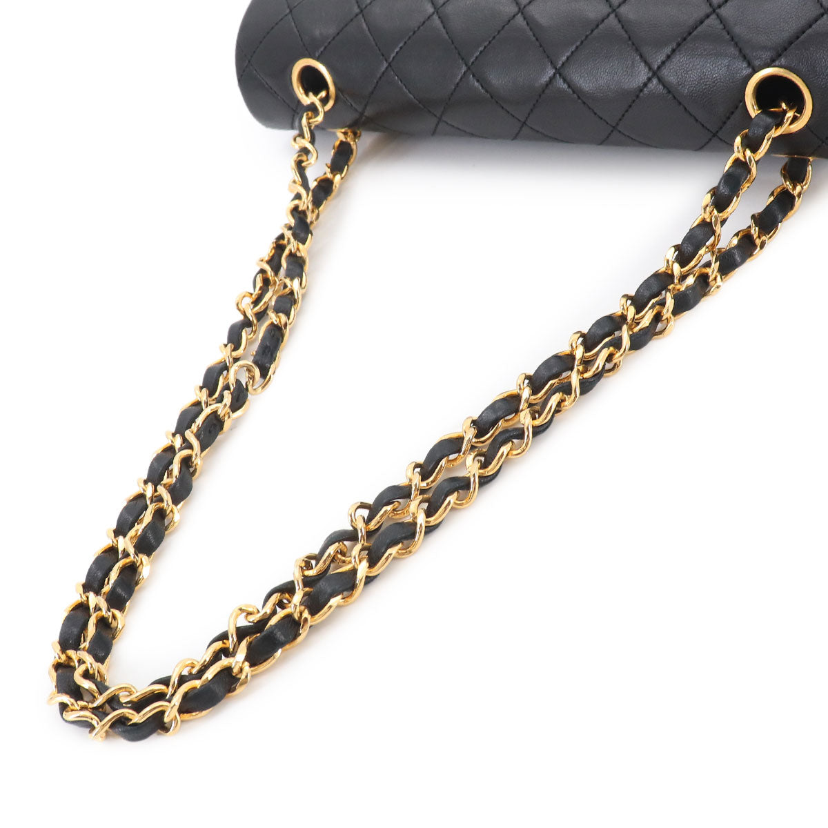 Matelasse 25 Chain Shoulder Bag Leather Black A01112 Vintage
