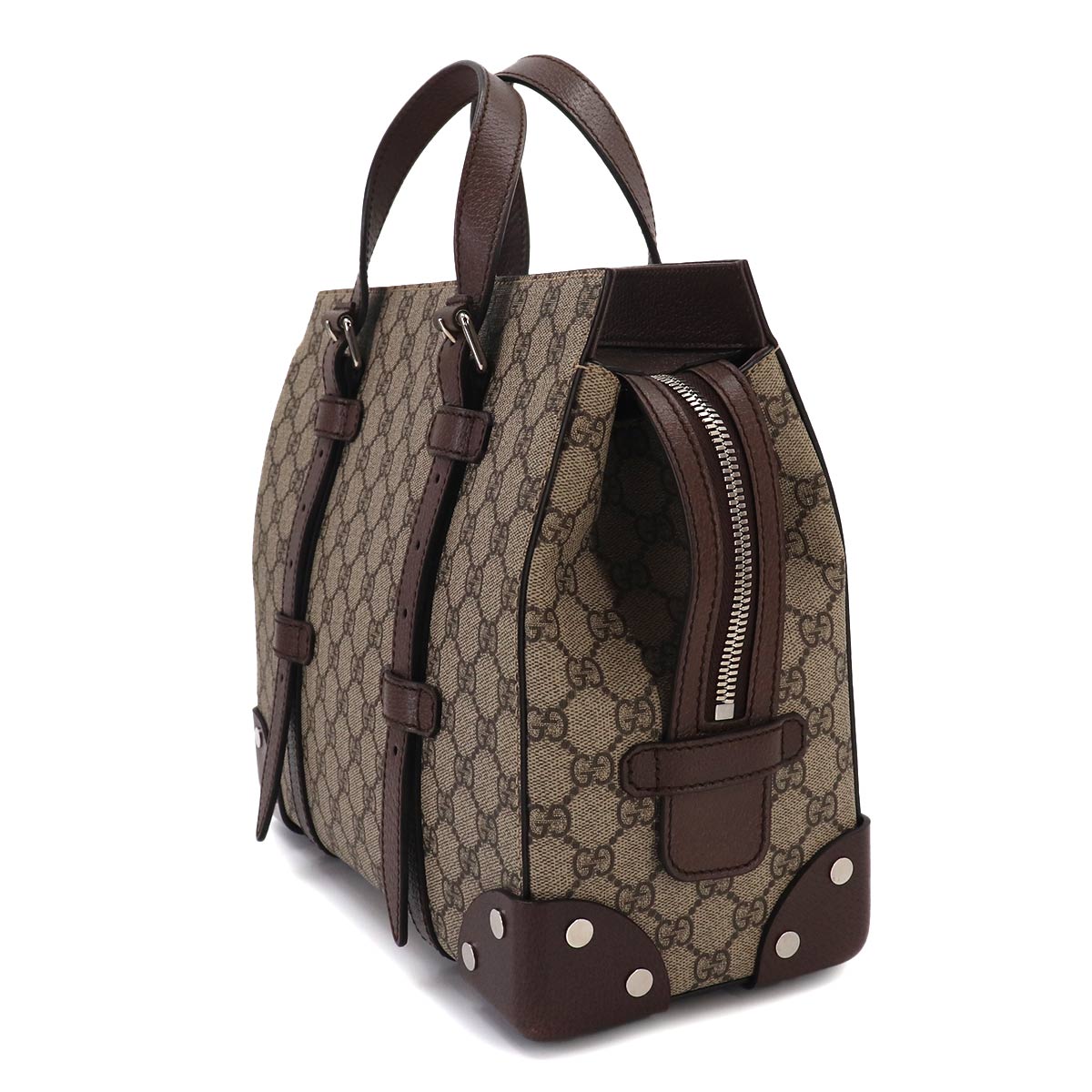 GG Supreme Tote Bag Beige Brown Leather 643814 Purse