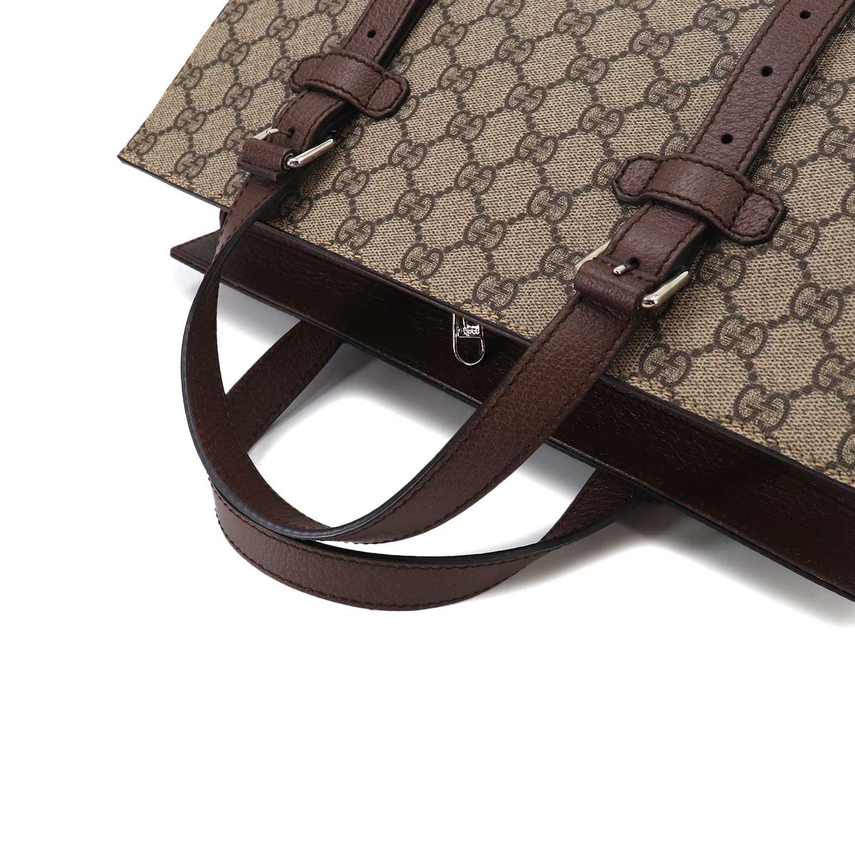 GG Supreme Tote Bag Beige Brown Leather 643814 Purse