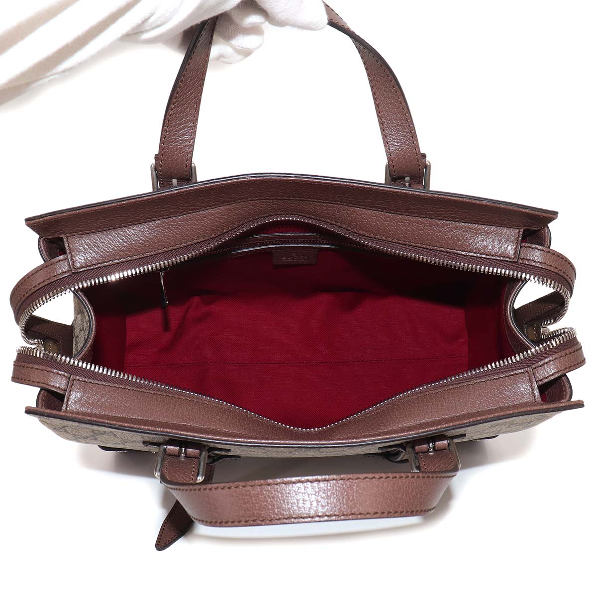 GG Supreme Tote Bag Beige Brown Leather 643814 Purse
