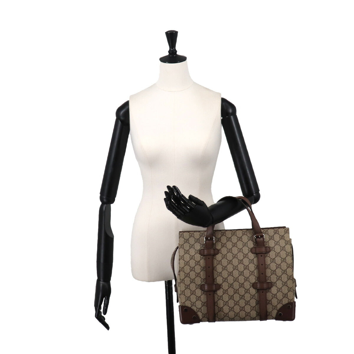 GG Supreme Tote Bag Beige Brown Leather 643814 Purse