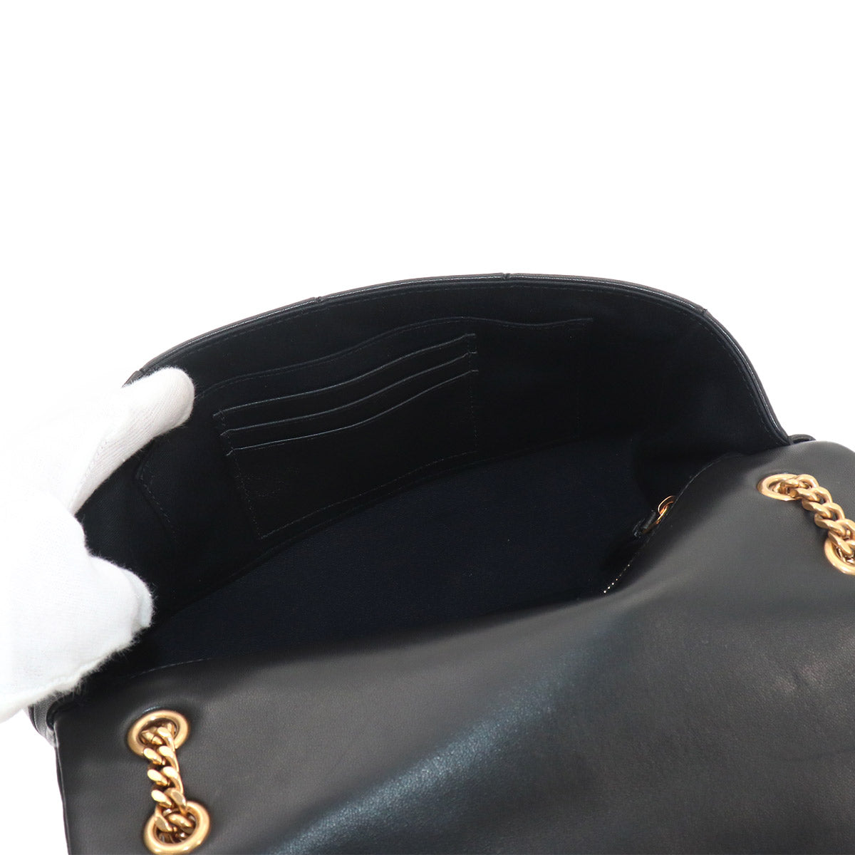 Jamie Chain Shoulder Bag Leather Black 515821 Purse