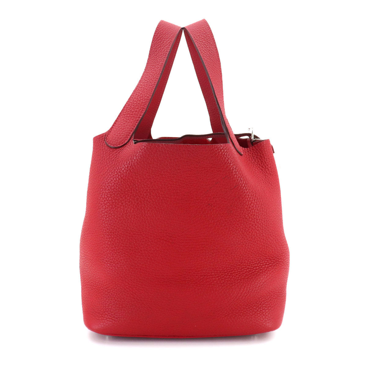 Picotin Lock MM Hand Bag Taurillon Clemence Rouge Piment