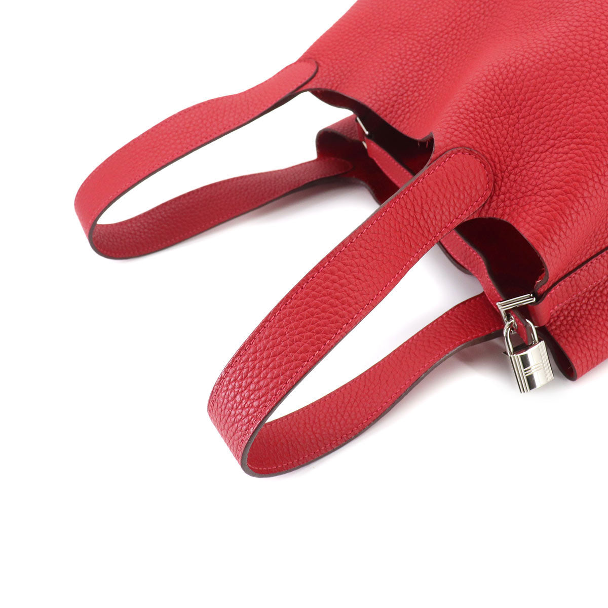 Picotin Lock MM Hand Bag Taurillon Clemence Rouge Piment