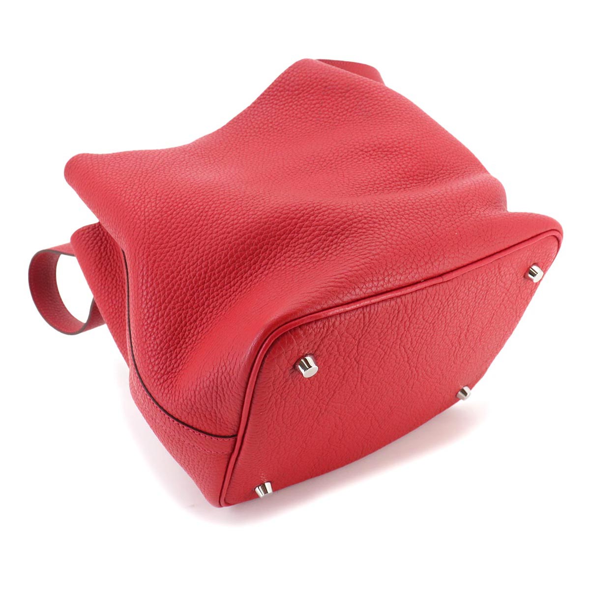 Picotin Lock MM Hand Bag Taurillon Clemence Rouge Piment