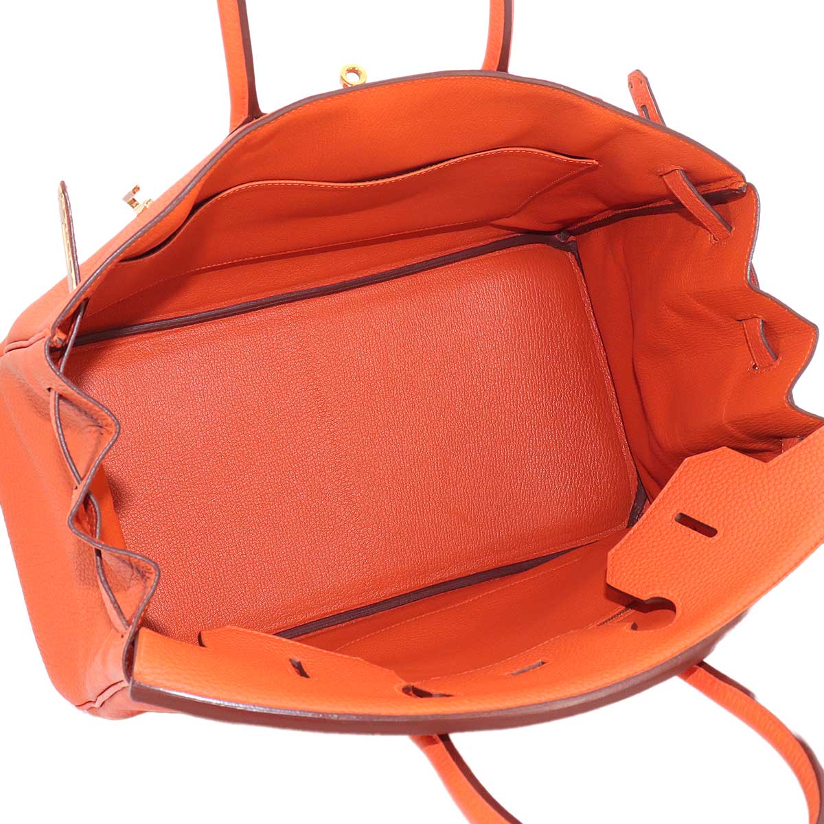 Birkin 35 Veau Togo Feu Orange Hand Bag Purse
